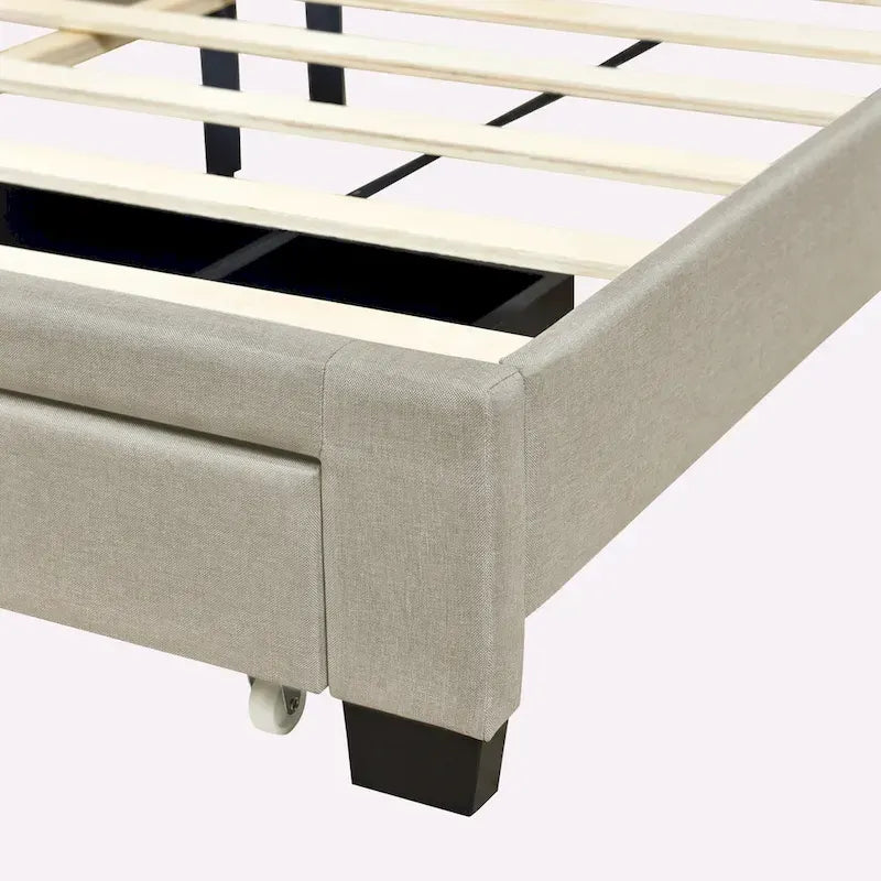 Linen Upholstered Platform Bed