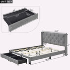 Linen Upholstered Platform Bed