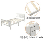 Wood Platform Bed Twin Bed Frame Panel Bed Mattress Foundation