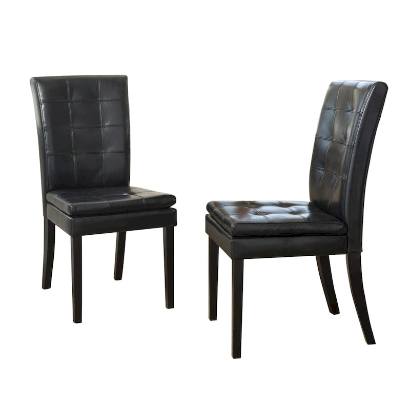 Crayton Leather Dining Chair (Set of 2) by Christopher Knight Home