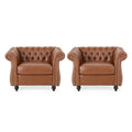 Silverdale Traditional Chesterfield Club Chairs (Set of 2) by Christopher Knight Home