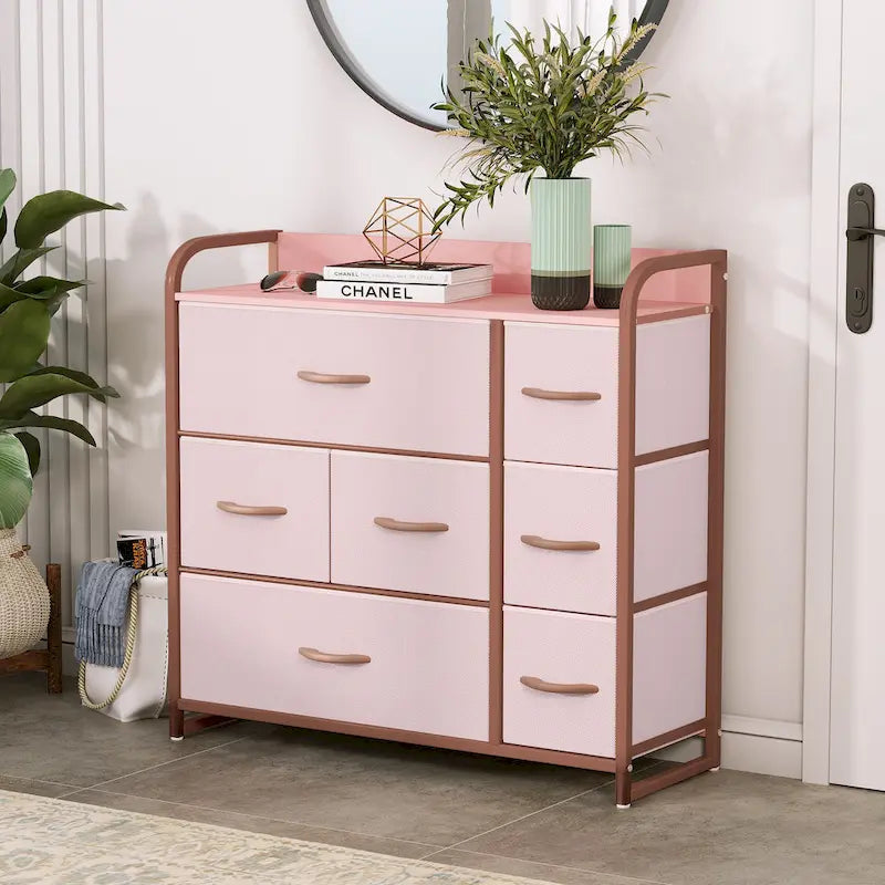 Multifunction 7 Drawers Furniture Storage Chest Grey 7-Drawer Dresser