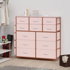 12 Drawer Dresser for Bedroom,Tall Fabric Dresser with Side Pockets and Hooks