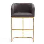 Manhattan Comfort Louvre 36 in. Titanium Gold Stainless Steel Counter Height Bar Stool