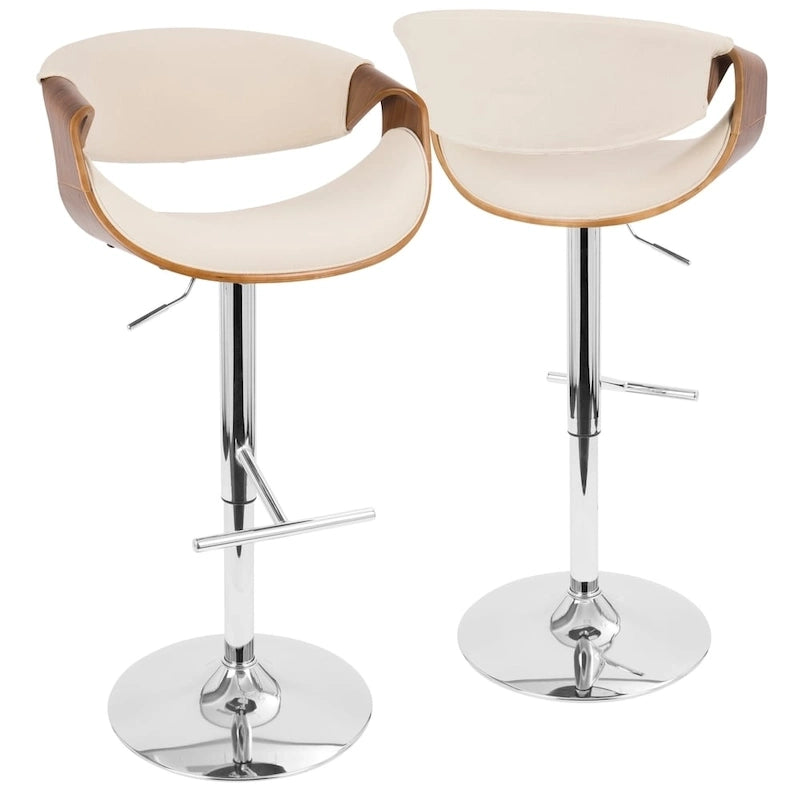 Carson Carrington Sauda Mid-century Modern Walnut WoodAdjustable Bar Stool