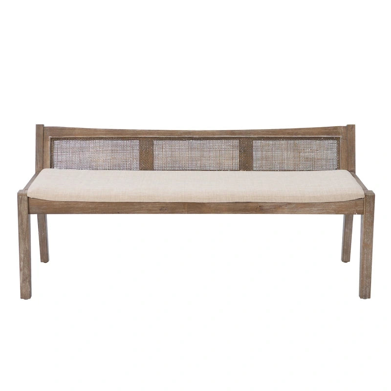 Buford Solid Wood Cane Bench