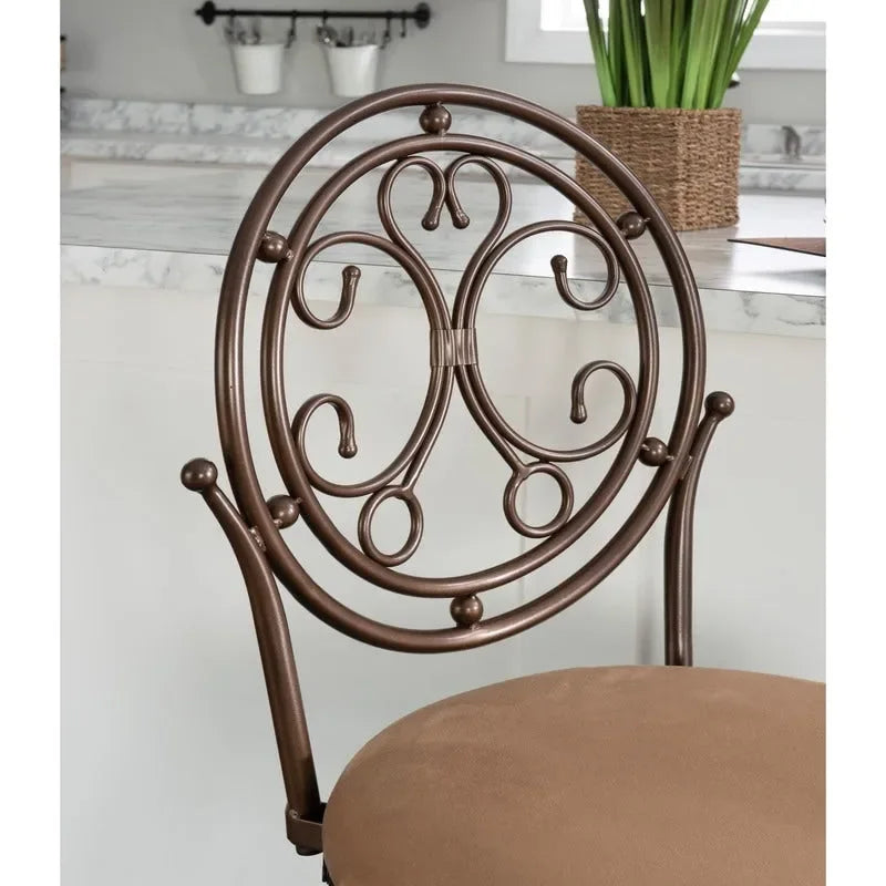 Monaco Big & Tall Scroll Circle Back Counter Stool - N/A
