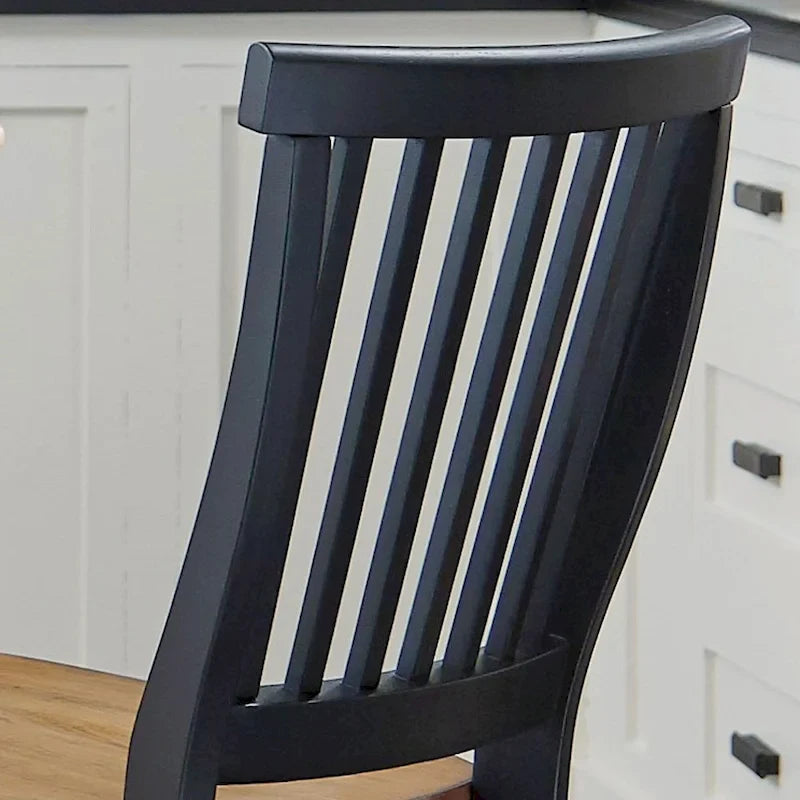 24 inch Black and Distressed Oak Bar Stool by Homestyles