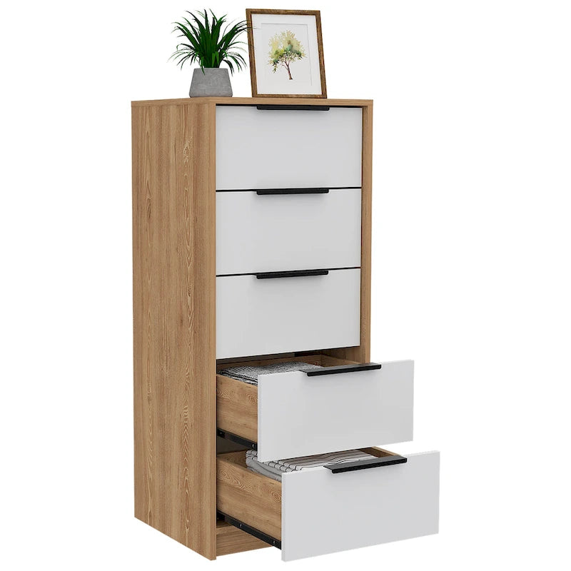 TUHOME Kaia 5 Drawer Dresser, Vertical Dresser