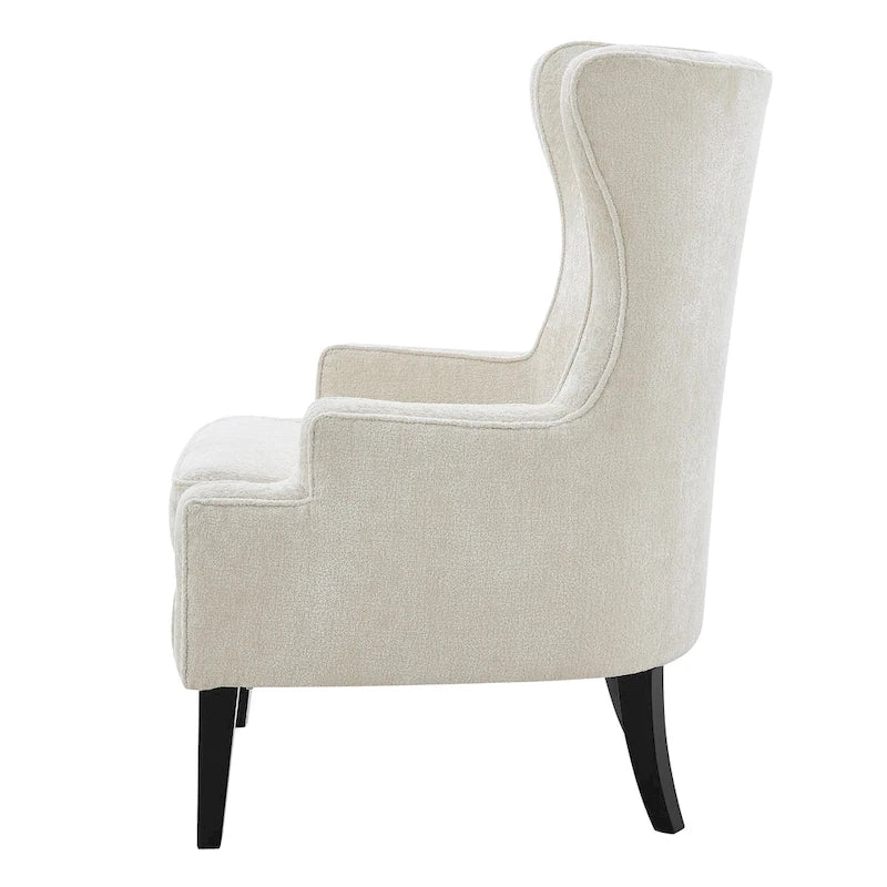 Clementine KD Fabric Wing Accent Arm Chair