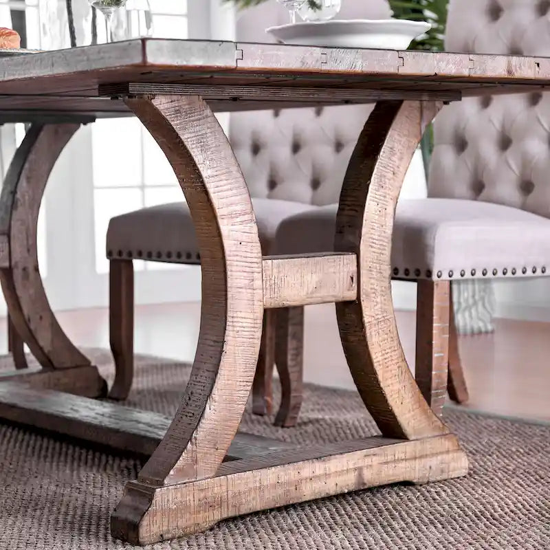 Quigley Rustic Pine 7-Piece Dining Table Set by Furniture of America