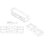 70-inch Wooden TV Stand with Double Drawer