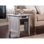 Nantucket Side Table (with Built-in Charger) — Driftwood Finish