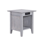 Nantucket Side Table (with Built-in Charger) — Driftwood Finish