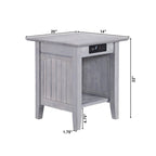 Nantucket Side Table (with Built-in Charger) — Driftwood Finish