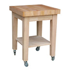 Copper Grove Lakeland Unfinished Solid Parawood Kitchen Island Cart