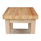 Copper Grove Lakeland Unfinished Solid Parawood Kitchen Island Cart