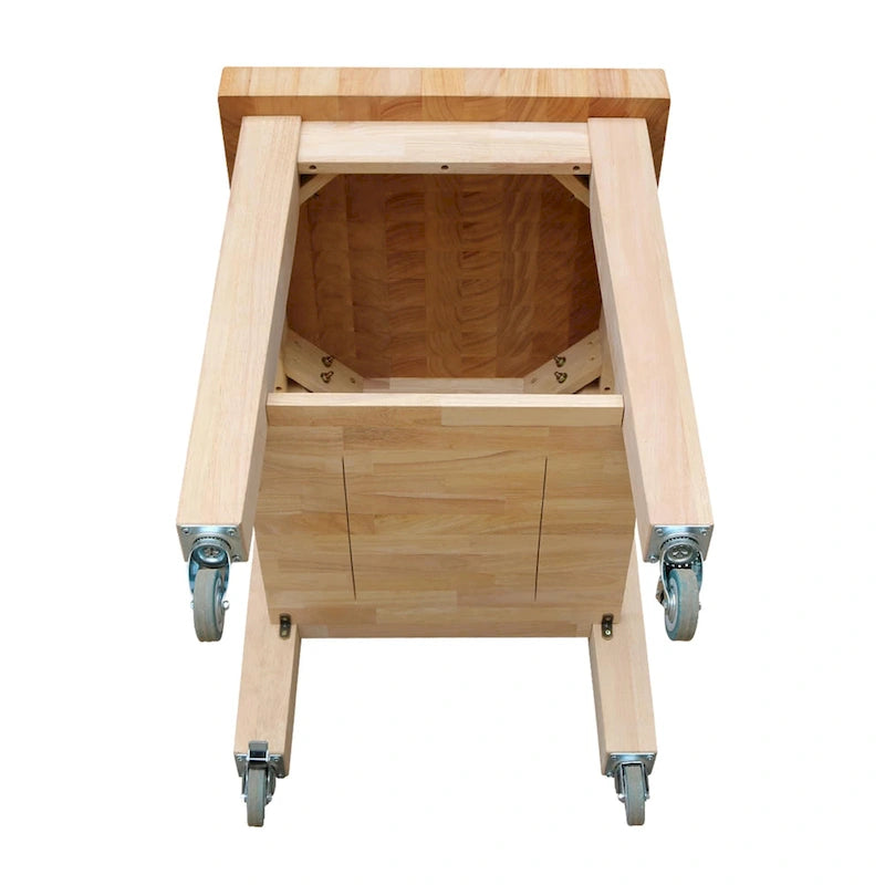 Copper Grove Lakeland Unfinished Solid Parawood Kitchen Island Cart