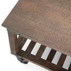 WYNDENHALL Barrie SOLID MANGO WOOD and Metal 32 inch Wide Square Industrial Coffee Table in Distressed Dark Brown - 32 x 32 x 18