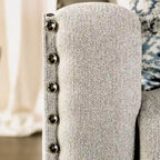 Kenwood Transitional Light Grey Fabric Upholstered Nailhead Trim Sloped Arms Sofa by Furniture of America