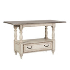 Magnolia Manor Antique White Weathered Bark Gathering Table