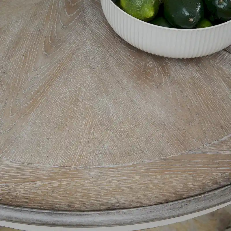 Magnolia Manor Antique White Weathered Bark Gathering Table