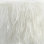 Silver Orchid Karlweis White Shag Faux Fur Ottoman