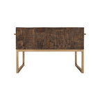 HomeRoots 47 Dark Brown And Gold Metal Coffee Table With Drawer - 46.5