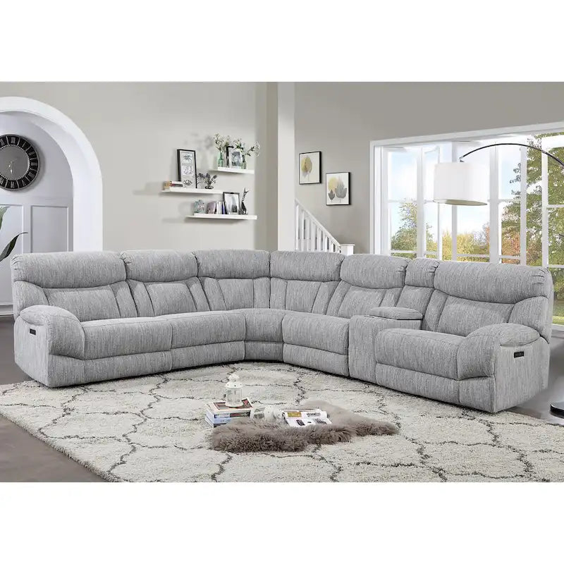 Steve Silver Palisade 6-piece Gray Power Reclining Sectional