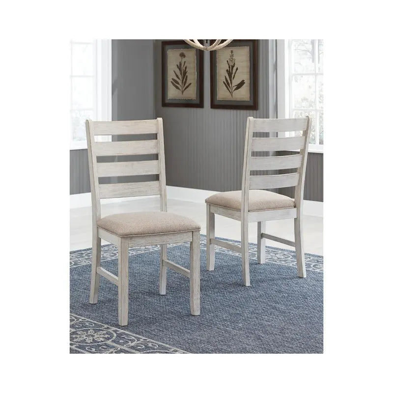 Distressed White Washed Dining Chairs (Set Of 2)