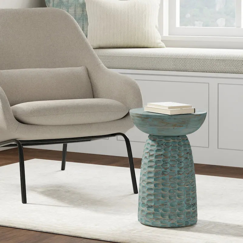 WYNDENHALL Willis 13 inch Wide Solid Wood Contemporary Accent Table & Fully Assembled - 12.6 D x 12.6 W x 17.7 H