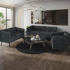 CraftPorch Corduroy Modern and Glamorous Velvet Upholstered 3-Piece Living Room Set