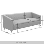 CraftPorch Corduroy Modern and Glamorous Velvet Upholstered 3-Piece Living Room Set