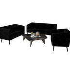 CraftPorch Corduroy Modern and Glamorous Velvet Upholstered 3-Piece Living Room Set