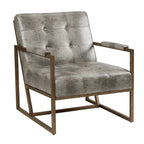 INK+IVY Waldorf Faux Leather Metal Frame Lounge Chair
