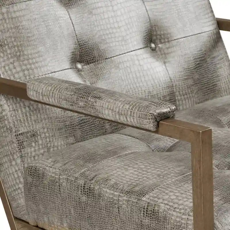 INK+IVY Waldorf Faux Leather Metal Frame Lounge Chair