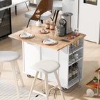 Kitchen Storage Island with Drop Leaf and Power Outlet