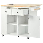 Kitchen Storage Island with Drop Leaf and Power Outlet