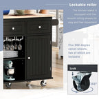 Kitchen Storage Island with Drop Leaf and Power Outlet