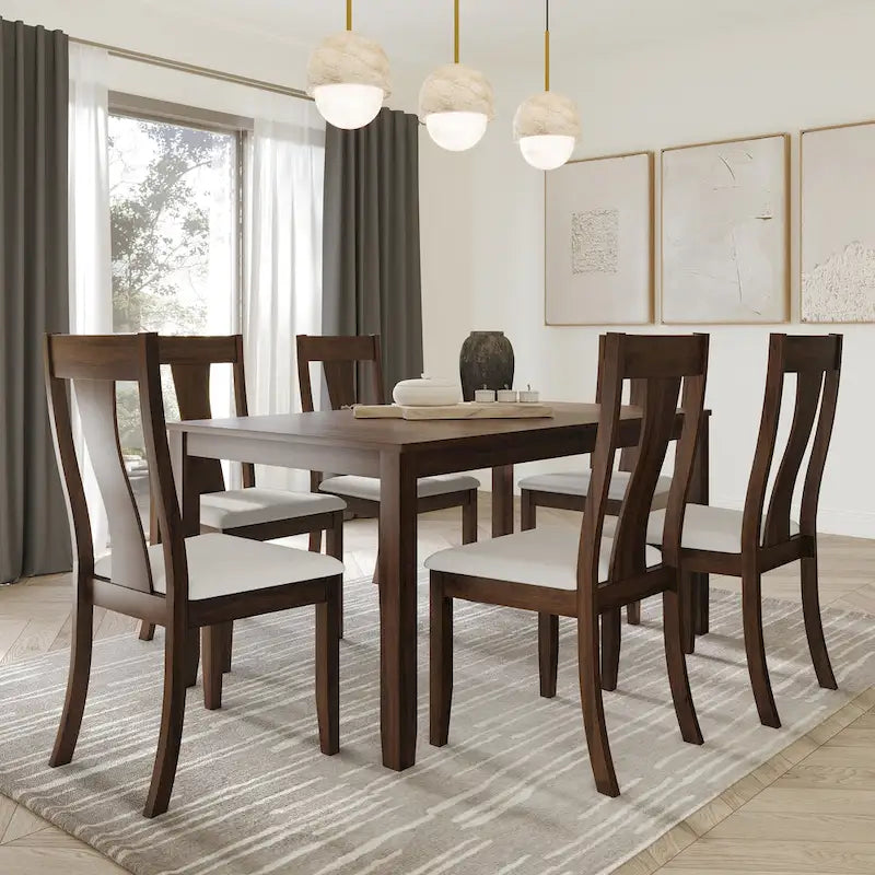 CraftPorch Vintage Style 7-piece Wooden Dining Set