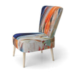 Designart Colorful Abstract Painting Strokes II Upholstered Modern Accent Chair and Arm Chair
