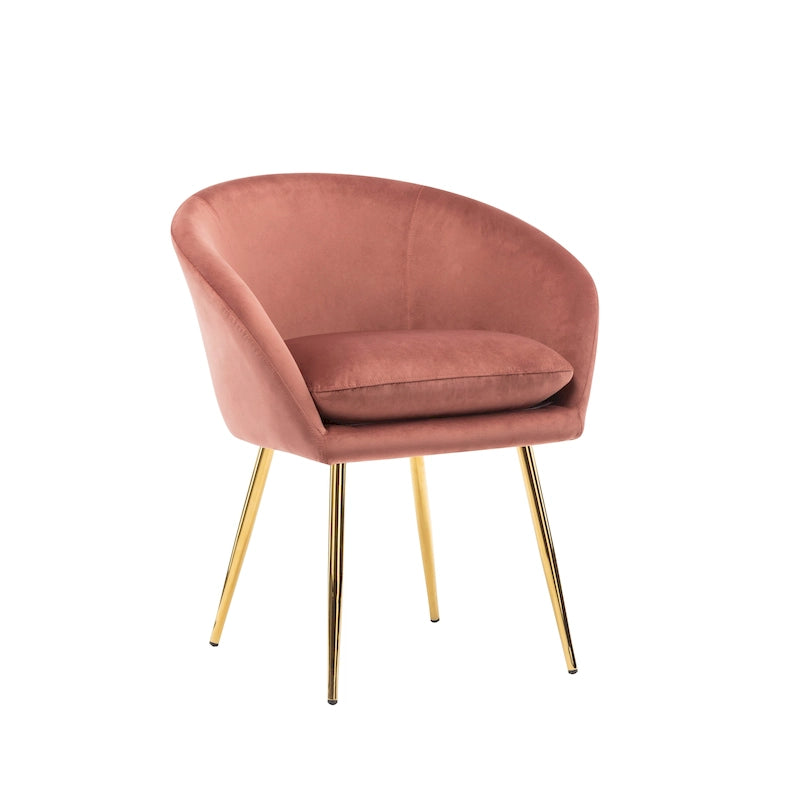 Dining Chair, Velvet Upholstery, Gold Metal Legs