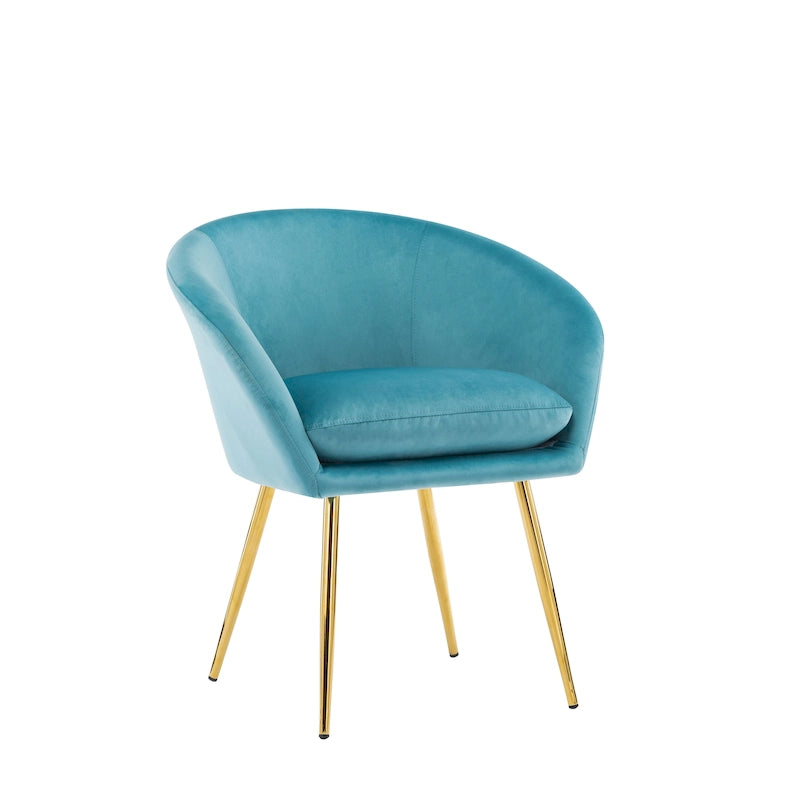 Dining Chair, Velvet Upholstery, Gold Metal Legs
