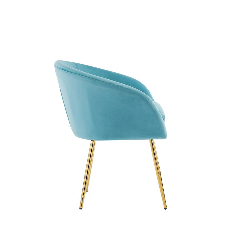 Dining Chair, Velvet Upholstery, Gold Metal Legs