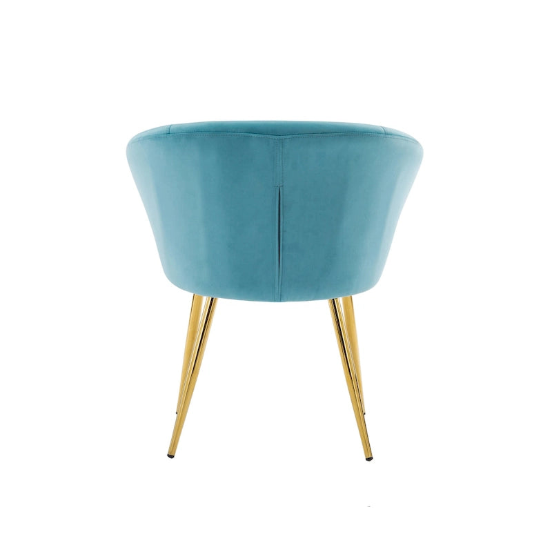 Dining Chair, Velvet Upholstery, Gold Metal Legs