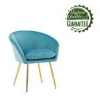Dining Chair, Velvet Upholstery, Gold Metal Legs