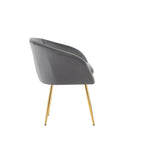 Dining Chair, Velvet Upholstery, Gold Metal Legs