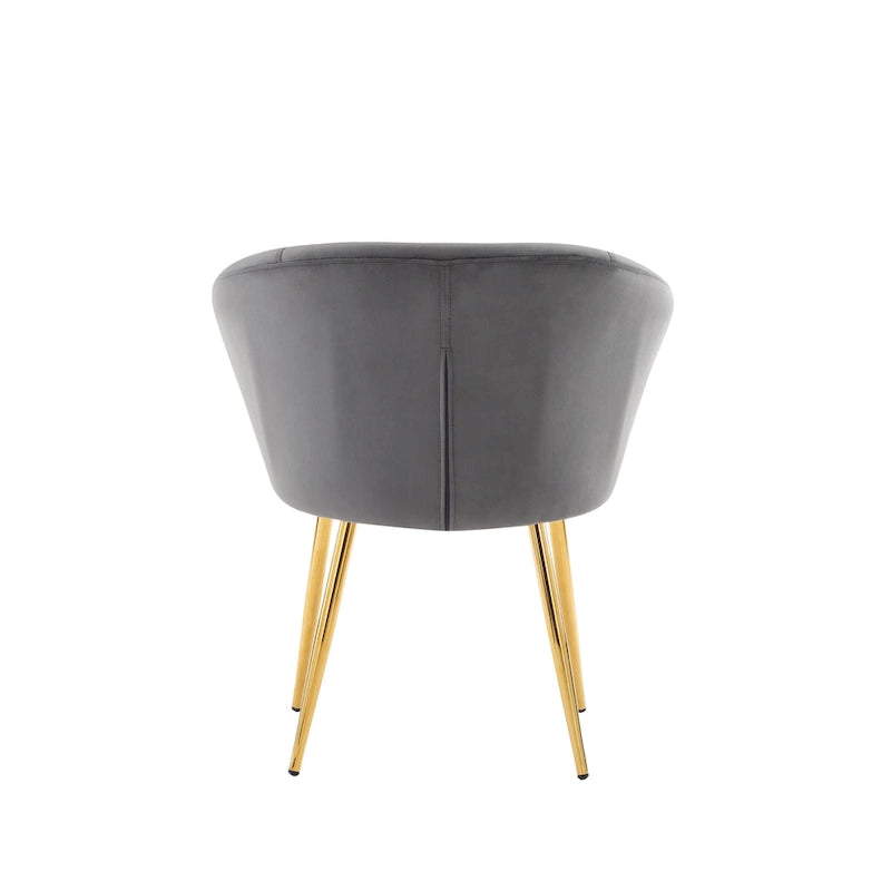 Dining Chair, Velvet Upholstery, Gold Metal Legs