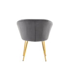 Dining Chair, Velvet Upholstery, Gold Metal Legs