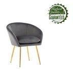 Dining Chair, Velvet Upholstery, Gold Metal Legs
